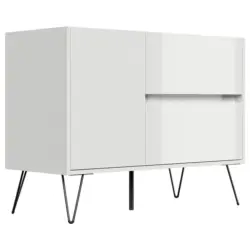 Sideboard Posseik Industrial Wei&szlig;/Eichefarben B: 99 cm