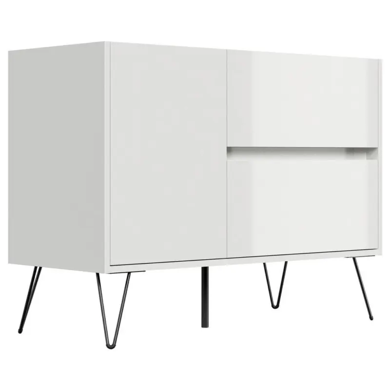 Sideboard Posseik Industrial Wei&szlig;/Eichefarben B: 99 cm
