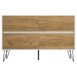 Sideboard Posseik Industrial Wei&szlig;/Eichefarben B: 119 cm