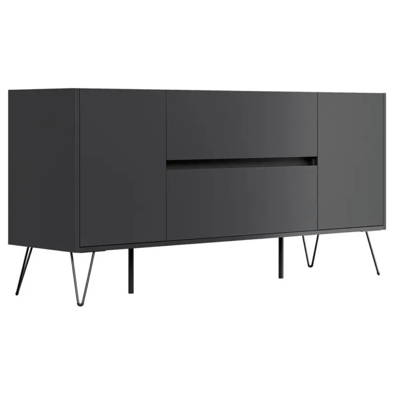 Sideboard Posseik Industrial Graphitfarben B: 155 cm