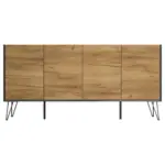 M&ouml;belix Sideboard Posseik Industrial Graphitfarben/Eiche B: 155 cm