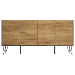 Sideboard Posseik Industrial Graphitfarben/Eiche B: 155 cm