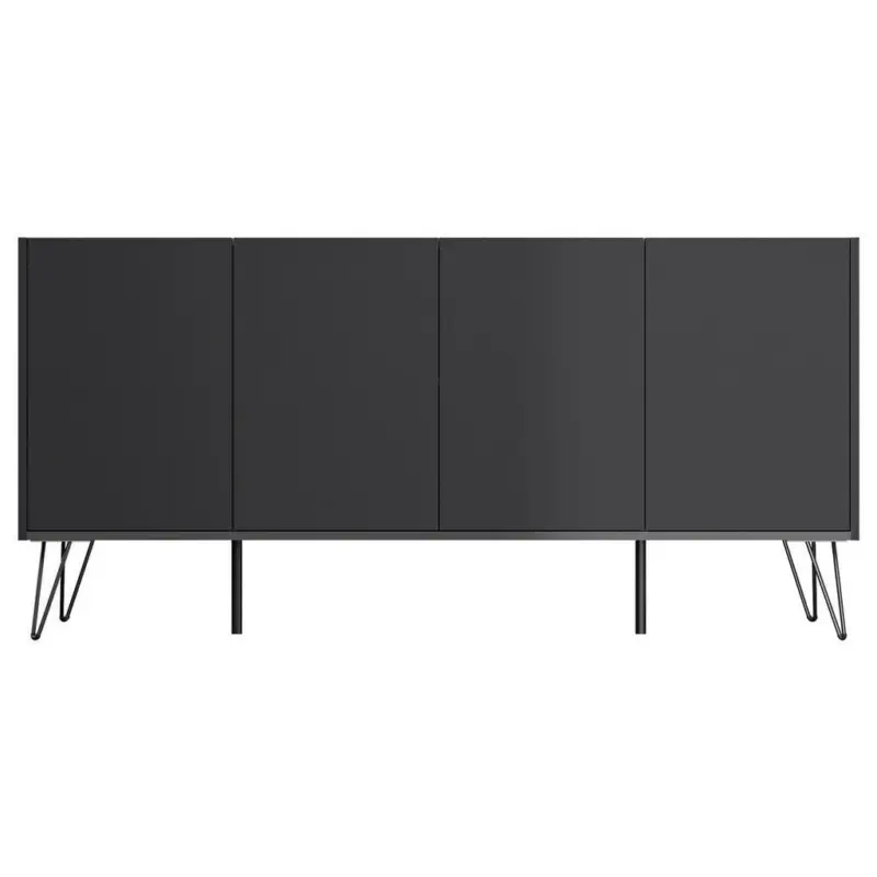 Sideboard Posseik Industrial Graphitfarben/Eiche B: 155 cm
