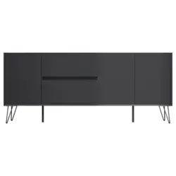 Sideboard Posseik Industrial Graphitfarben/Eiche B: 177 cm