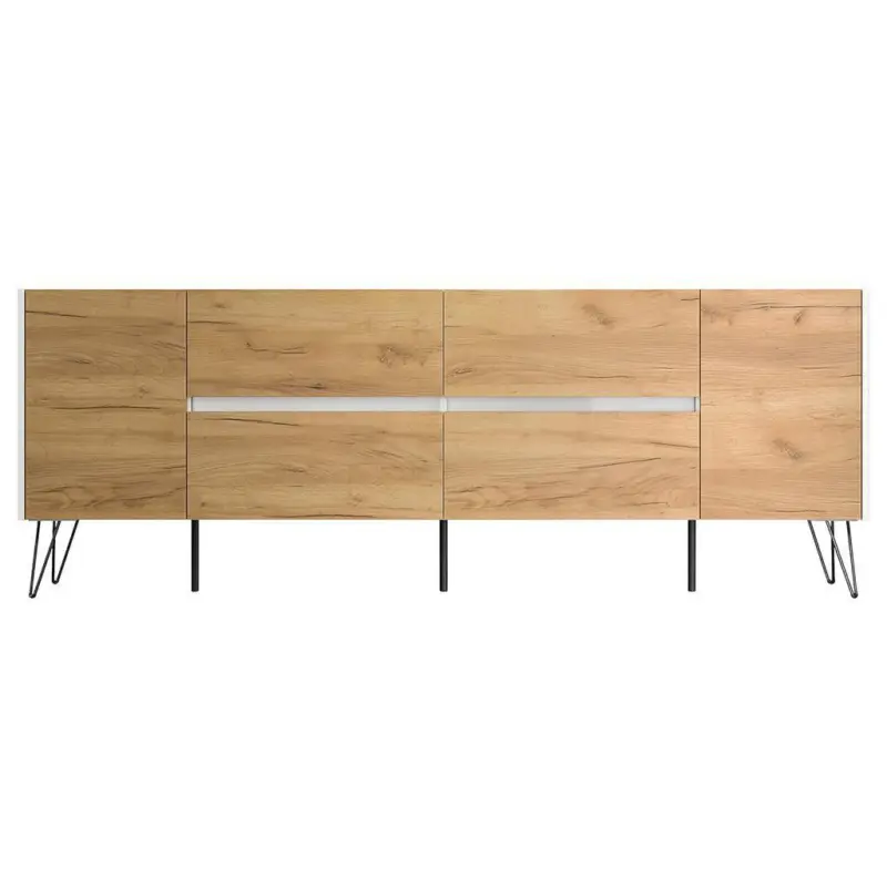 Sideboard Posseik Industrial Wei&szlig;/Eichefarben B: 199 cm