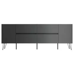Sideboard Posseik Industrial Graphit/Eichefarben B: 199 cm
