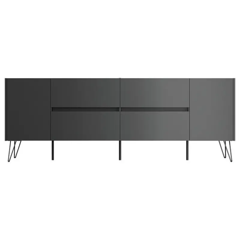 Sideboard Posseik Industrial Graphit/Eichefarben B: 199 cm