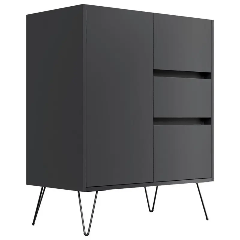 Sideboard Posseik Industrial Graphitfarben B: 76 cm