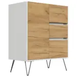 M&ouml;belix Sideboard Posseik Industrial Wei&szlig;/Eichef. B: 76 cm