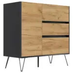 M&ouml;belix Sideboard Posseik Industrial Graphitfarben/Eichef. B: 99 cm