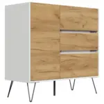 M&ouml;belix Sideboard Posseik Industrial Wei&szlig;/Eichefarben B: 99 cm