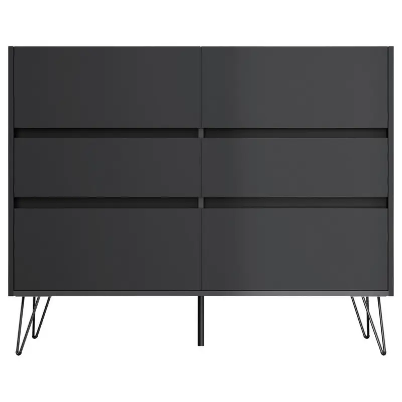 Sideboard Posseik Industrial Graphitfarben B: 120 cm
