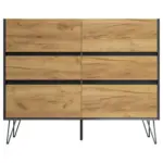 M&ouml;belix Sideboard Posseik Industrial Graphitfarben/Eichef. B:120 cm
