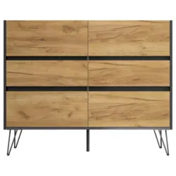 Sideboard Posseik Industrial Graphitfarben/Eichef. B:120 cm