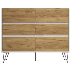 Sideboard Posseik Industrial Wei&szlig;/Eichefarben B: 120 cm
