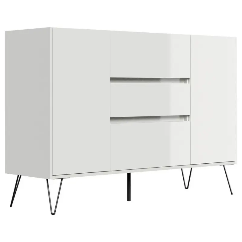 Sideboard Posseik Industrial Wei&szlig; B: 140 cm