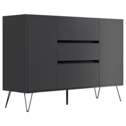 Sideboard Posseik Industrial Graphitfarben B: 140 cm