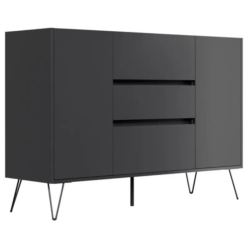Sideboard Posseik Industrial Graphitfarben B: 140 cm