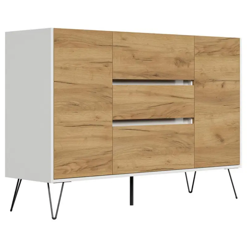 Sideboard Posseik Industrial Eichefarben/Wei&szlig; B: 140 cm