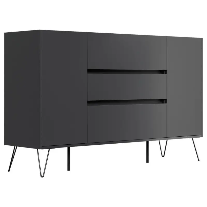 Sideboard Posseik Industrial Graphitfarben B: 155 cm