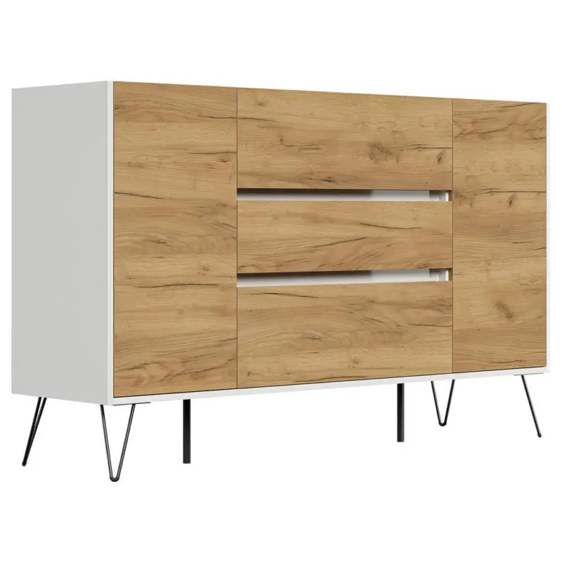 Sideboard Posseik Industrial Eichefarben/Wei&szlig; B: 155 cm