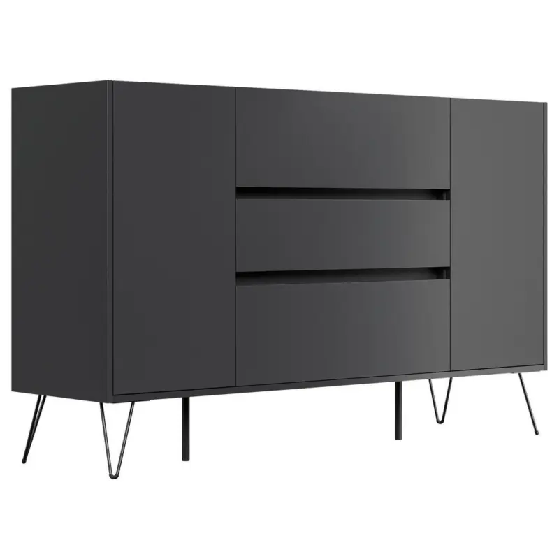 Sideboard Posseik Industrial Eichefarben/Graphitfarben B:155 cm