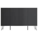 M&ouml;belix Sideboard Posseik Industrial Graphitfarben/Eichef. 155 cm