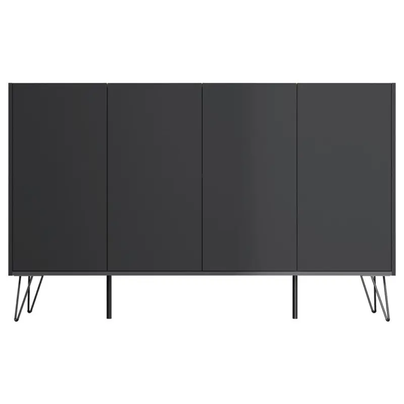 Sideboard Posseik Industrial Graphitfarben/Eichef. 155 cm