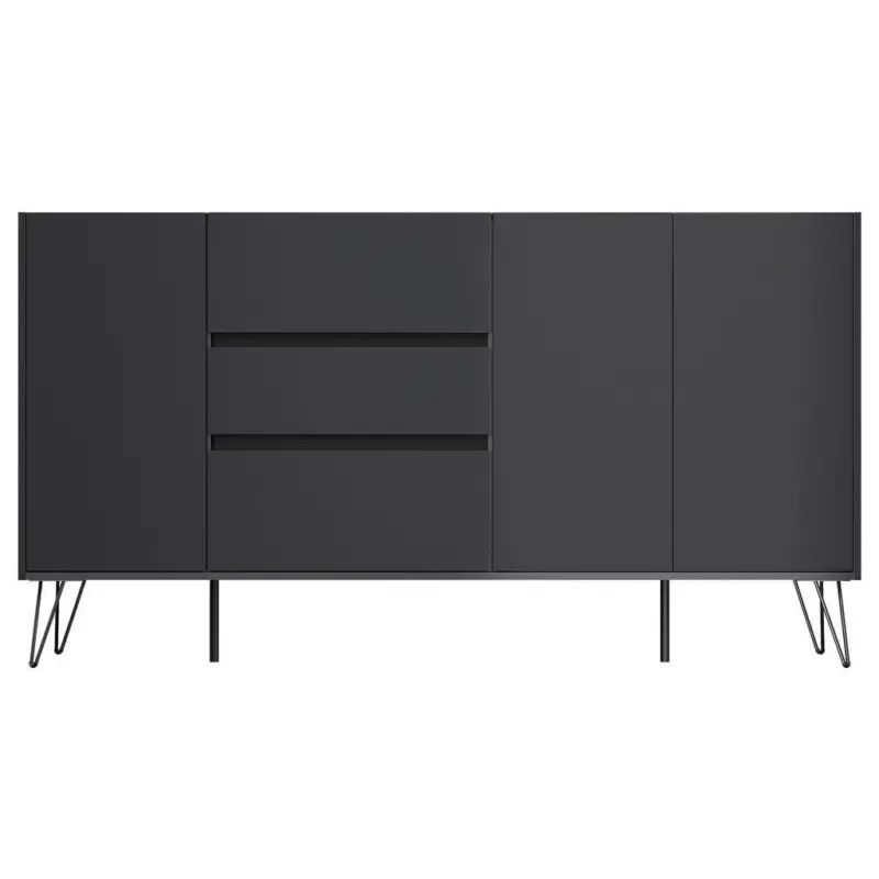 Sideboard Posseik Industrial Graphitfarben B: 177cm