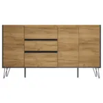 M&ouml;belix Sideboard Posseik Industrial Eichefarben/Graphitfarben B: 177cm