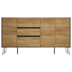 Sideboard Posseik Industrial Eichefarben/Graphitfarben B: 177cm