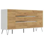 M&ouml;belix Sideboard Posseik Industrial Wei&szlig;/Eichefarben B: 199 cm