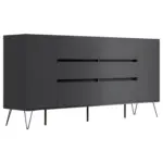 M&ouml;belix Sideboard Posseik Industrial Graphitfarben/Eichefarben B: 199cm