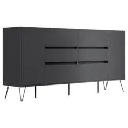 Sideboard Posseik Industrial Graphitfarben/Eichefarben B: 199cm