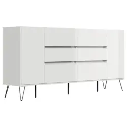 Sideboard Posseik Industrial Wei&szlig;/Eichefarben B: 199 cm