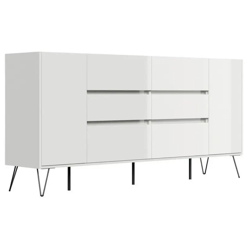 Sideboard Posseik Industrial Wei&szlig;/Eichefarben B: 199 cm
