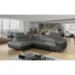 M&ouml;belix ECKSOFA Anton Grau/Schwarz S:203x272cm