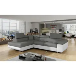 ECKSOFA Anton Grau, Wei&szlig; S: 203x272 cm
