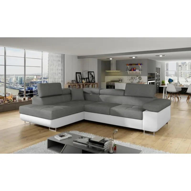 ECKSOFA Anton Grau, Wei&szlig; S: 203x272 cm