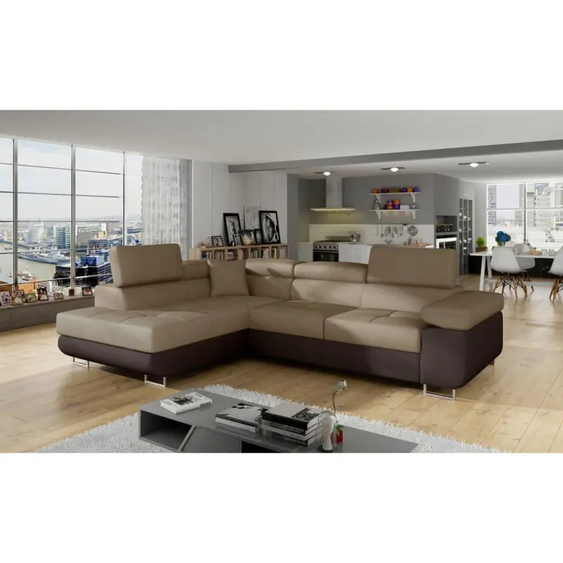 Ecksofa Anton Braun/Dunkelbraun S:203x272cm
