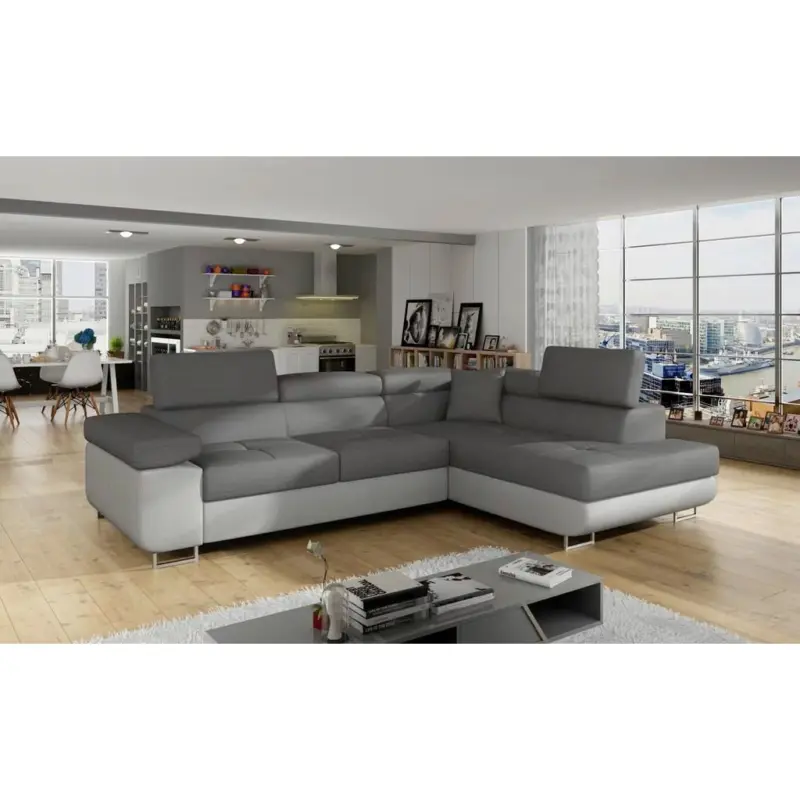 Ecksofa Anton Grau, Hellgrau S: 272x203 cm