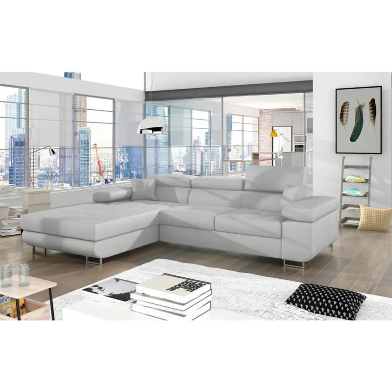 Ecksofa Armando Hellgrau S: 203x289 cm