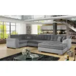 M&ouml;belix Wohnlandschaft Damario Grau/Hellgrau U:189x338x189cm