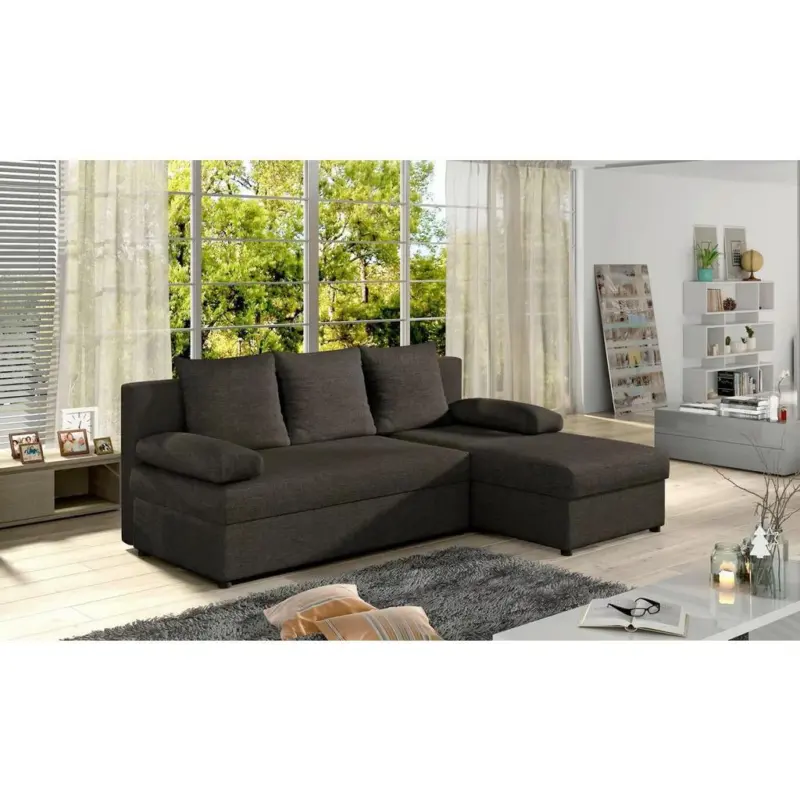ECKSOFA Gino Dunkelbraun S: 201x143 cm