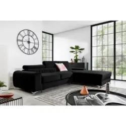 ECKSOFA Grayson Schwarz S: 278x205 cm