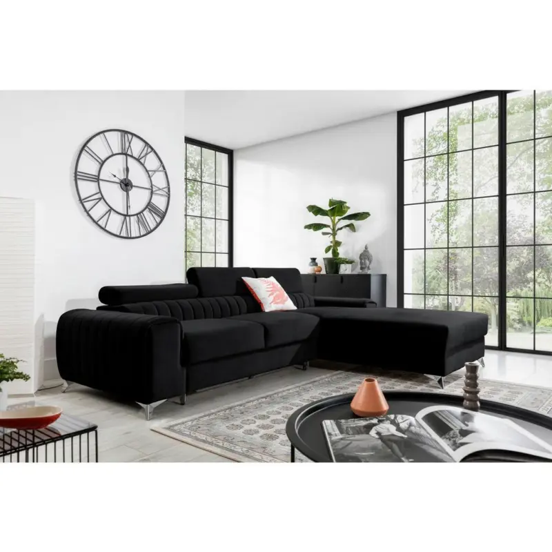 ECKSOFA Grayson Schwarz S: 278x205 cm