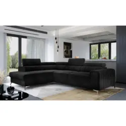 ECKSOFA Laurence Schwarz S: 205x278 cm