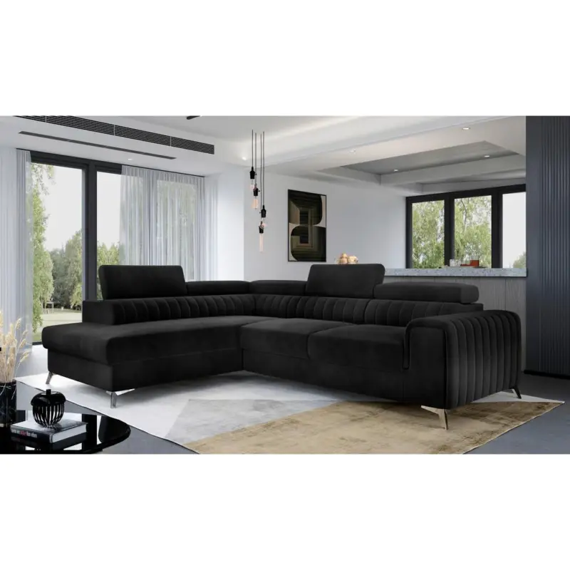 ECKSOFA Laurence Schwarz S: 205x278 cm