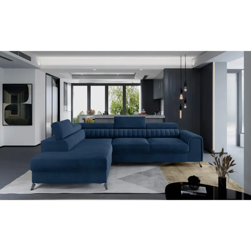 ECKSOFA Laurence Blau S: 205x278 cm