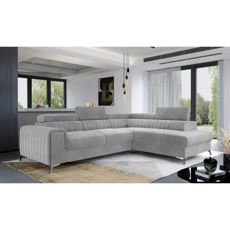 ECKSOFA Lauernce Hellgrau S: 278x205cm
